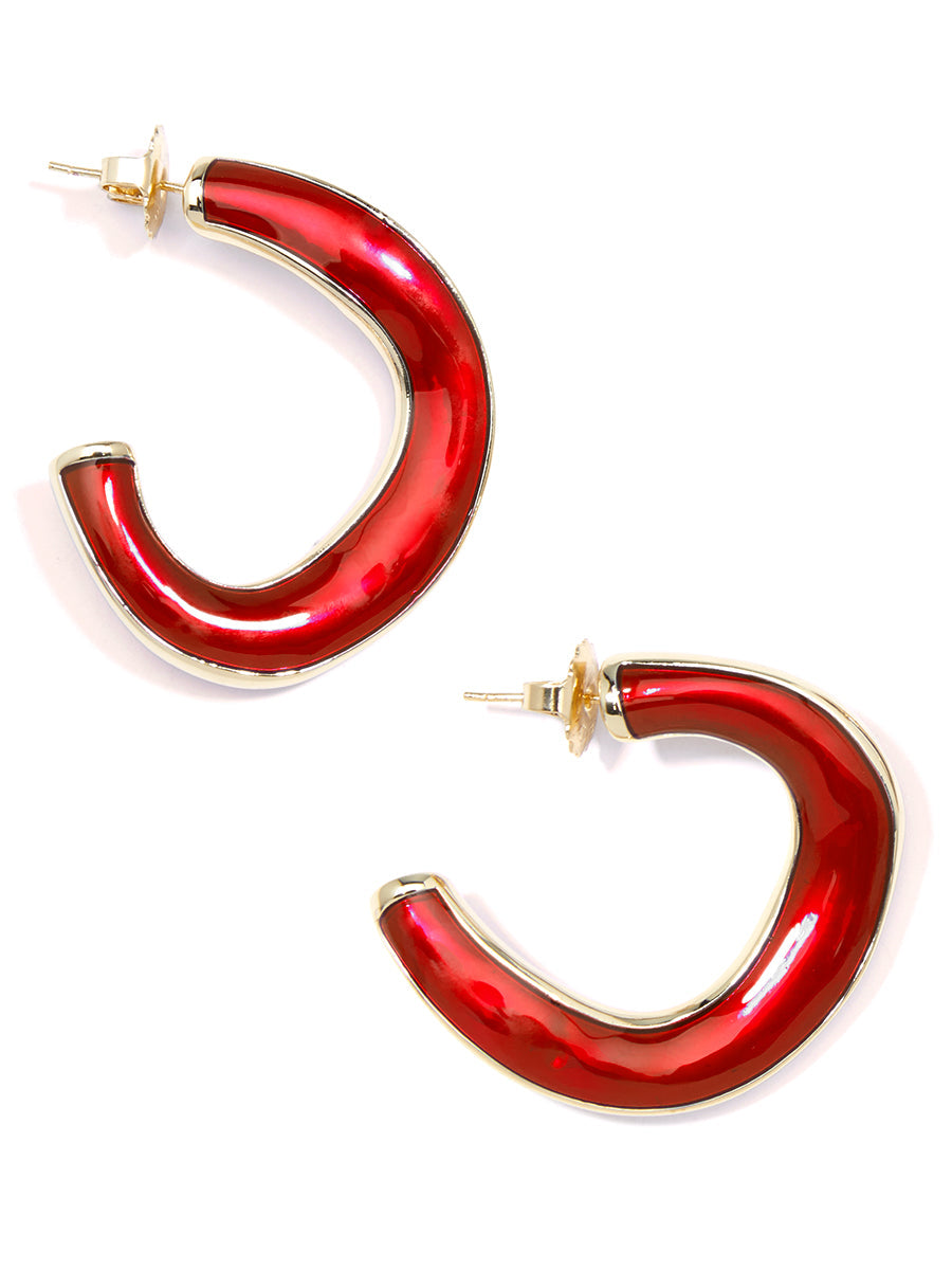 Picture This Enamel Hoop Earring