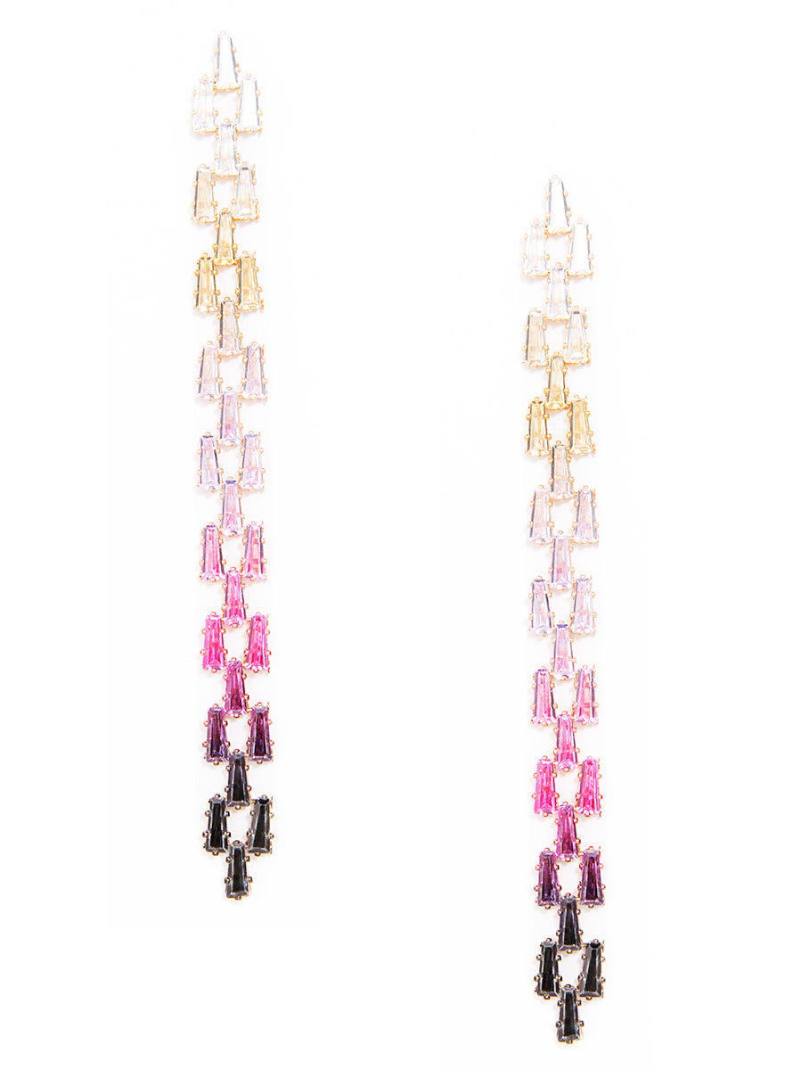 Gradient Crystal Chain Drop Earring