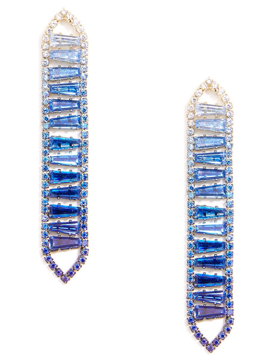 Stacked Gradient Crystal Drop Earring