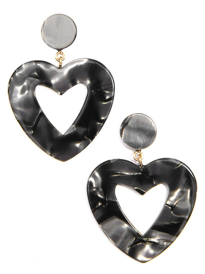 Acetate Heart Drop Earring