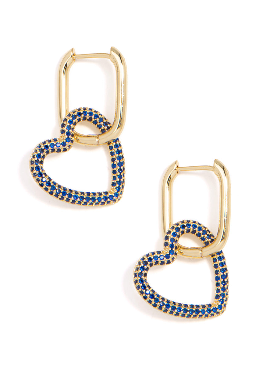 Crystal Heart Link Drop Earring