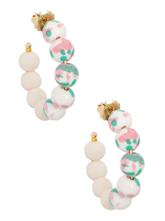 Nora Small Beaded Hoop Earring