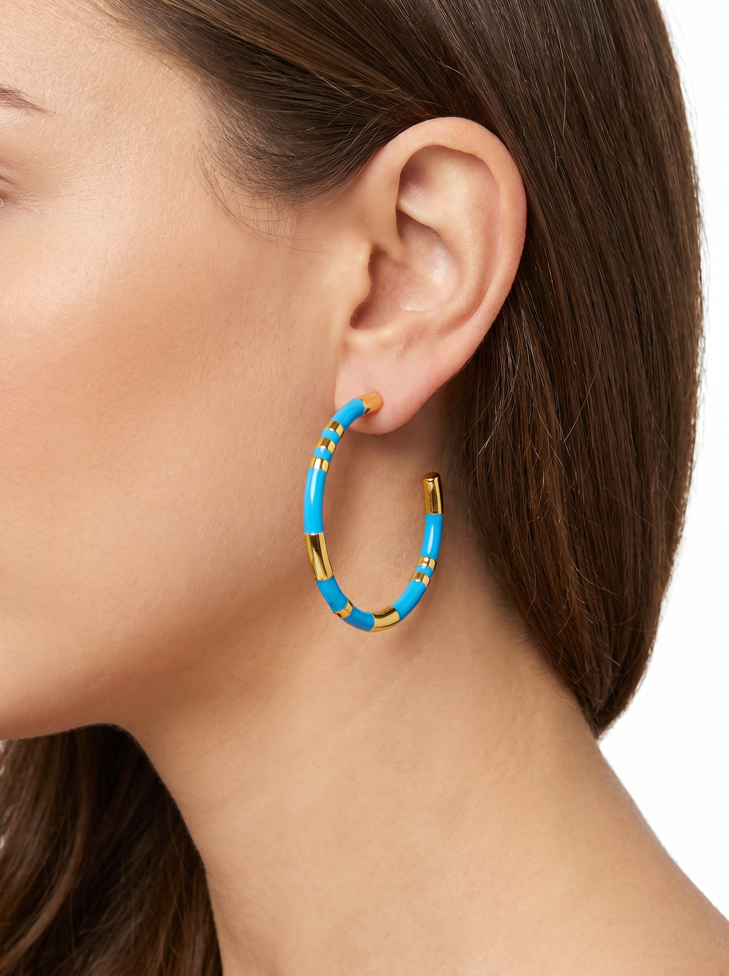 Enamel Cleopatra Hoop Earring