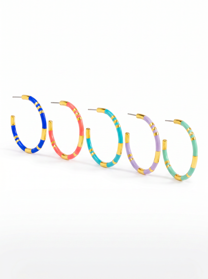 Enamel Cleopatra Hoop Earring