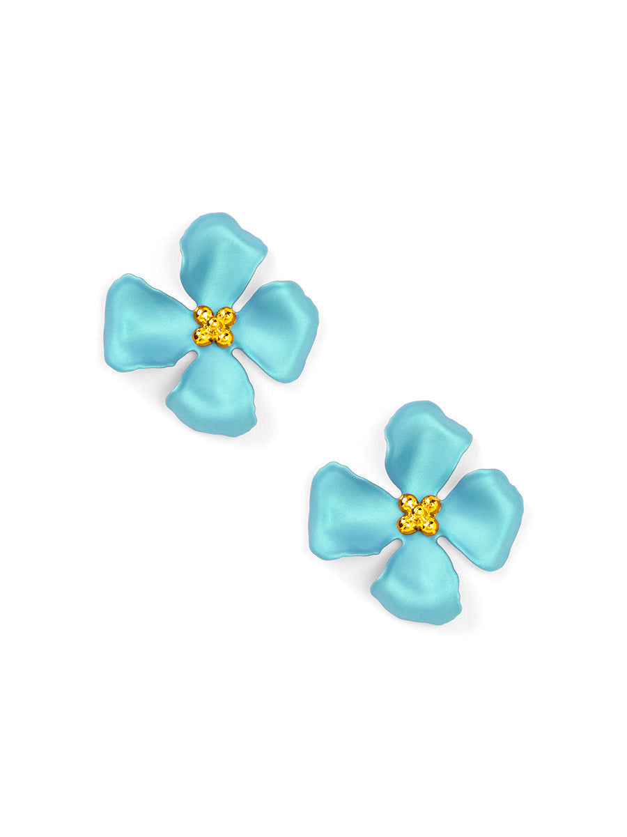 Elara Metallic Flower Stud Earring