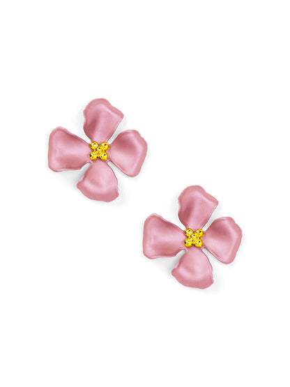 Elara Metallic Flower Stud Earring