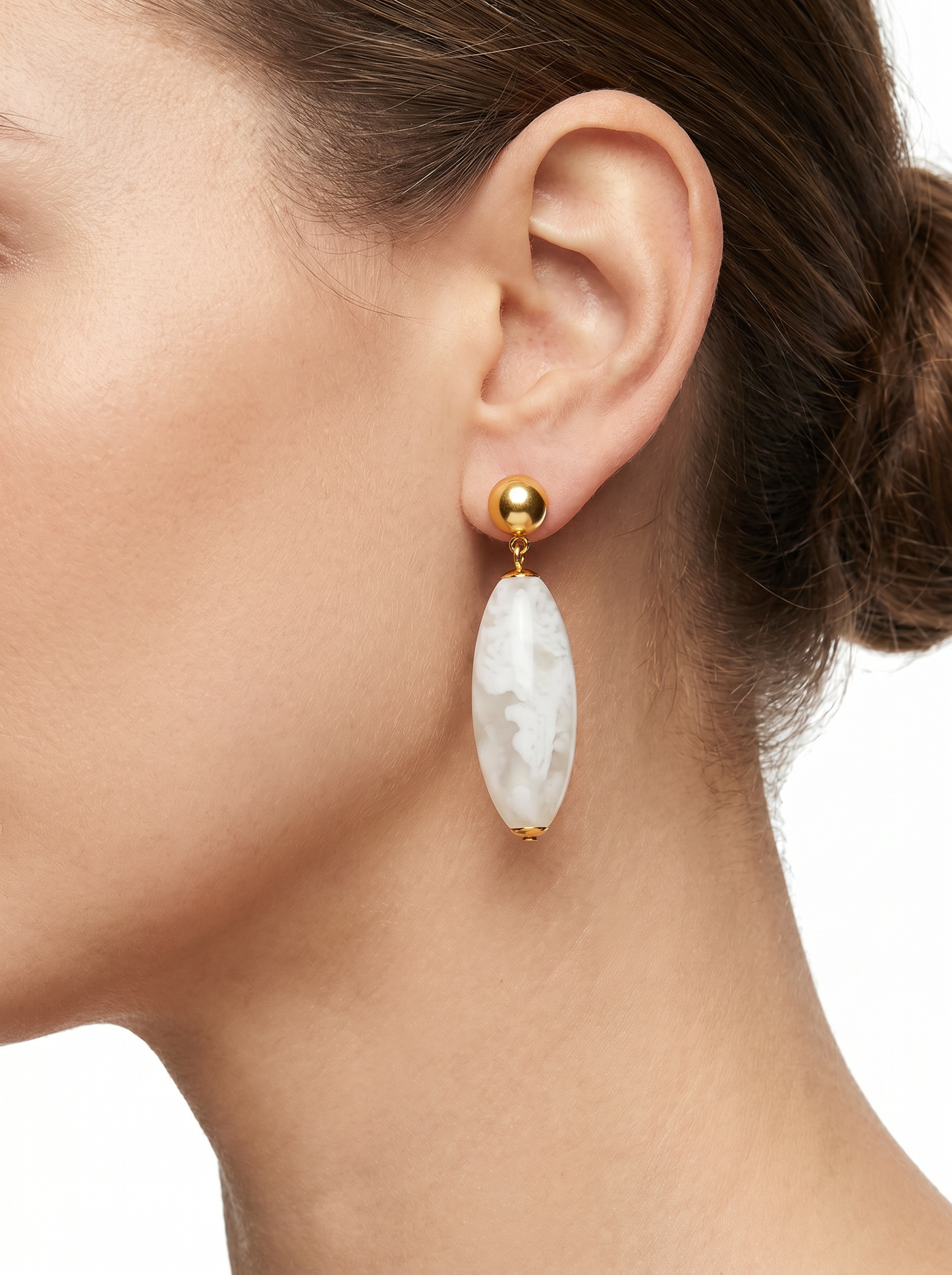 Glossy Resin Bead Drop Earring