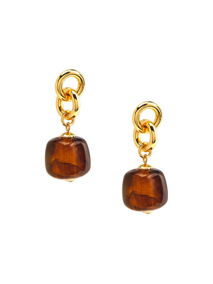 Tessa Puffy Square Resin Drop Earring