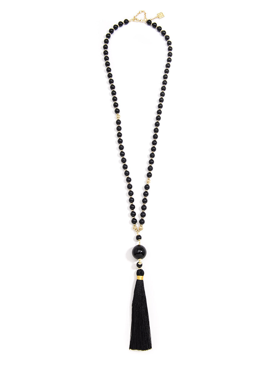 Lucky Lucite Tassel Necklace