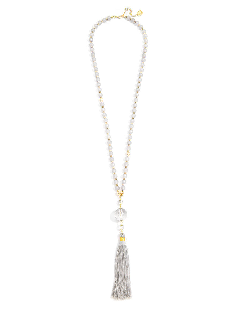Lucky Lucite Tassel Necklace