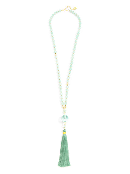 Lucky Lucite Tassel Necklace