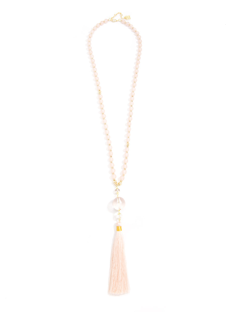 Lucky Lucite Tassel Necklace