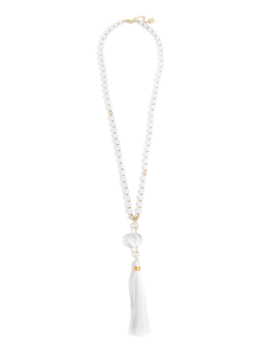 Lucky Lucite Tassel Necklace