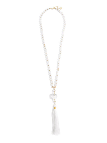 Lucky Lucite Tassel Necklace