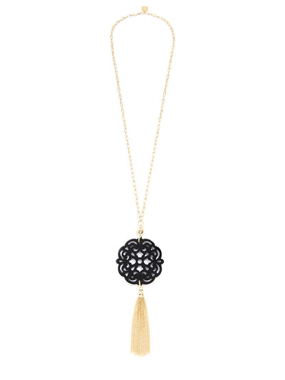Allure Resin Pendant Necklace with Tassel