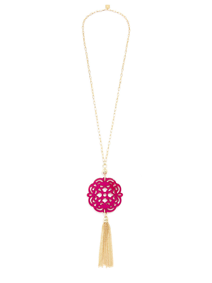 Allure Resin Pendant Necklace with Tassel