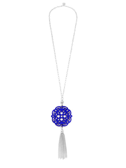 Allure Resin Pendant Necklace with Tassel
