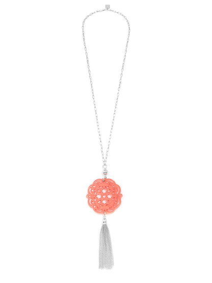 Allure Resin Pendant Necklace with Tassel