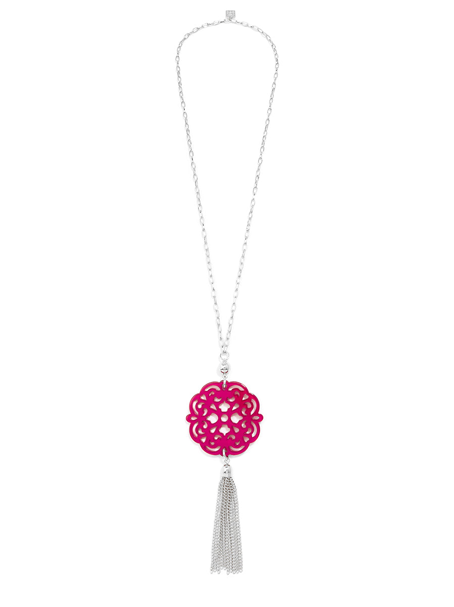 Allure Resin Pendant Necklace with Tassel