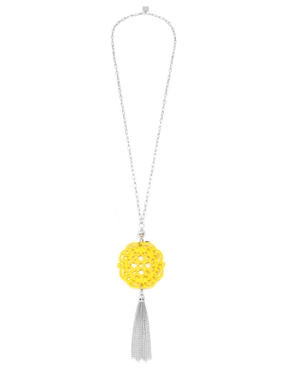 Allure Resin Pendant Necklace with Tassel