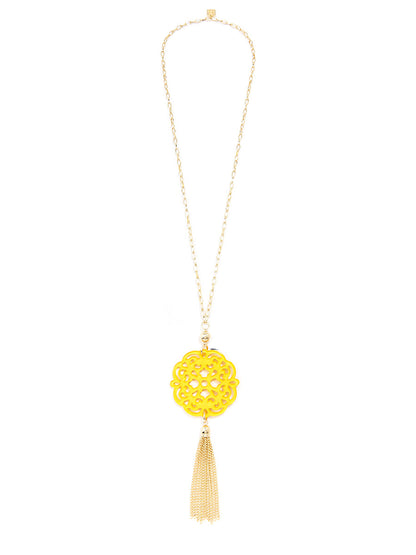 Allure Resin Pendant Necklace with Tassel