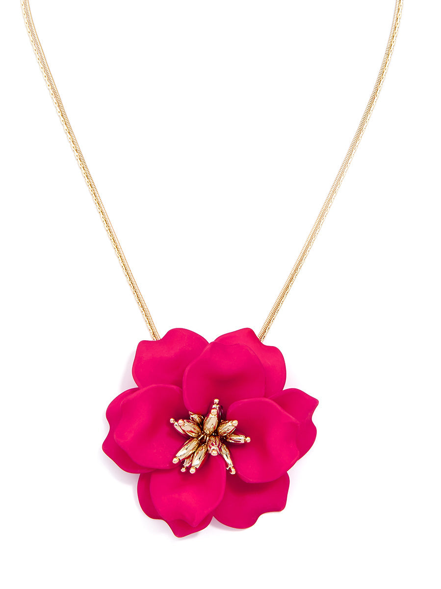 Painted Petals Pendant Necklace