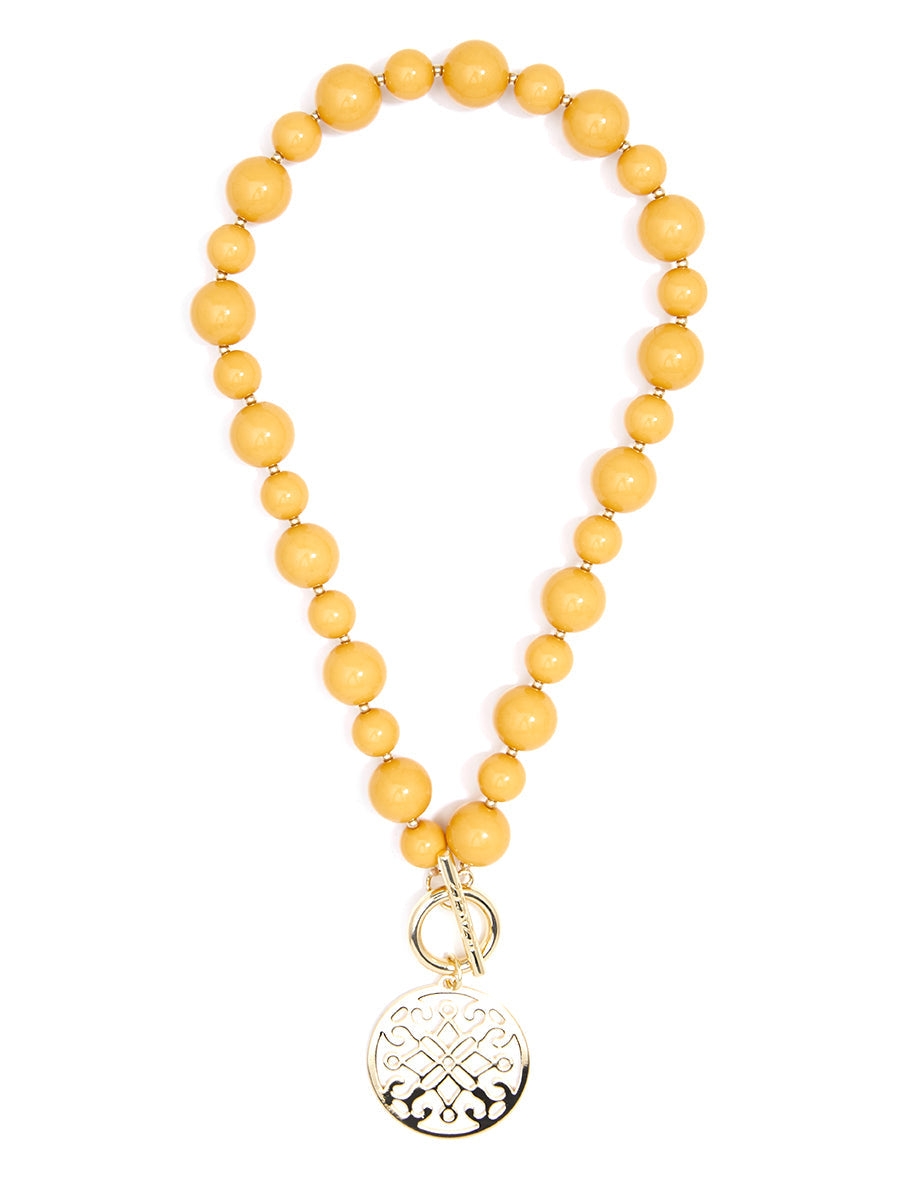 Marbled Ornate Pendant Necklace