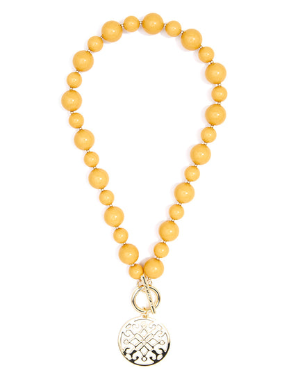 Marbled Ornate Pendant Necklace