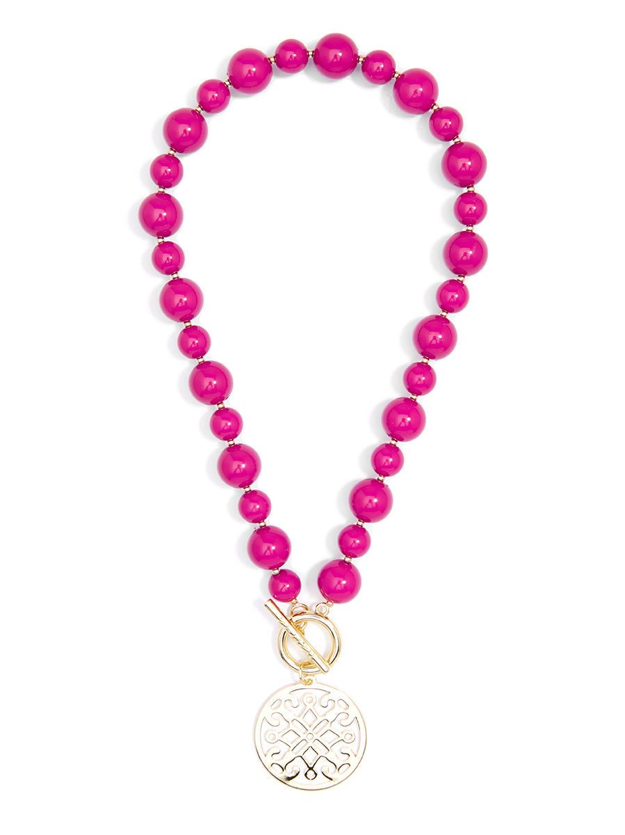 Marbled Ornate Pendant Necklace