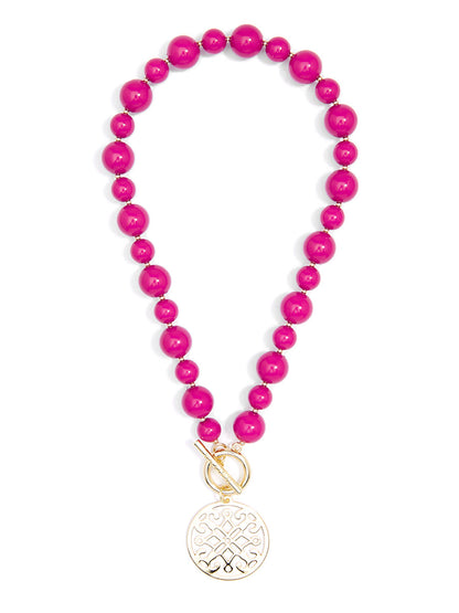 Marbled Ornate Pendant Necklace