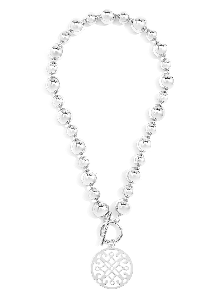 Metal Ornate Pendant Necklace