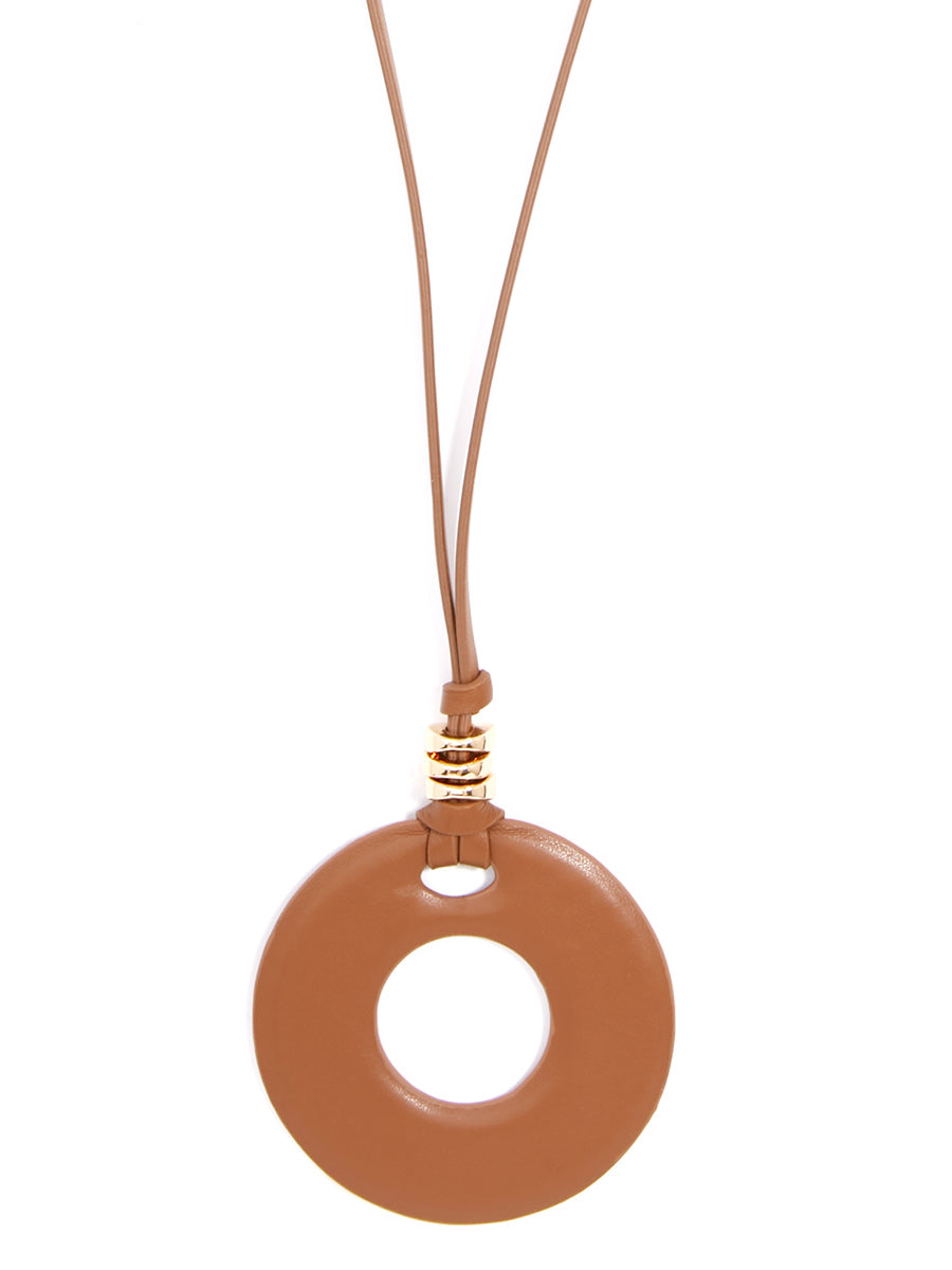 Bohemian Flair Faux Leather Pendant Necklace