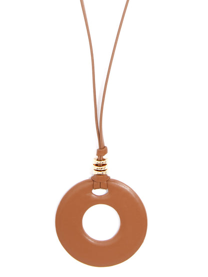 Bohemian Flair Faux Leather Pendant Necklace