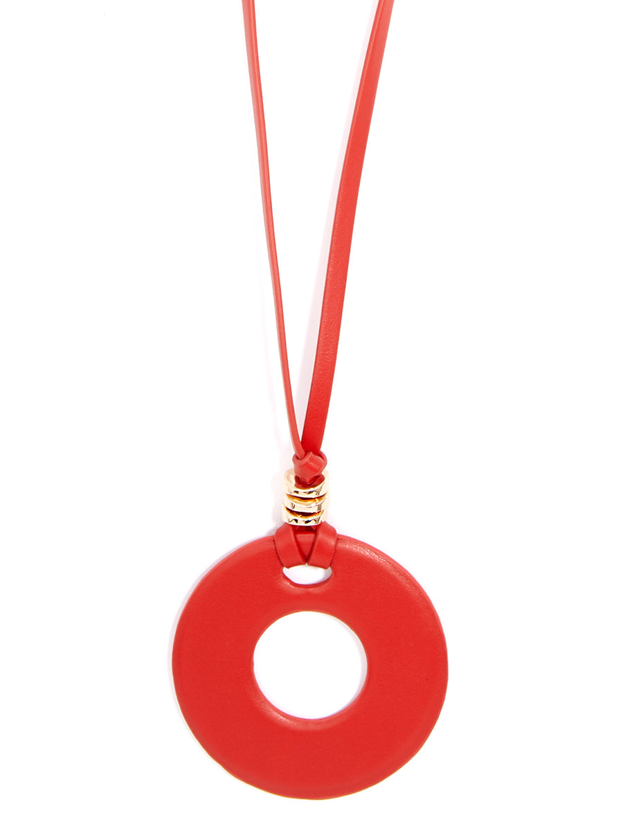 Bohemian Flair Faux Leather Pendant Necklace