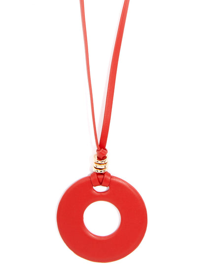 Bohemian Flair Faux Leather Pendant Necklace