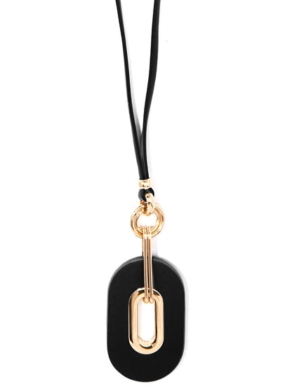Make an Impression Faux Leather Pendant Necklace