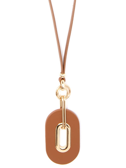 Make an Impression Faux Leather Pendant Necklace