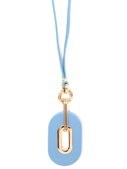 Make an Impression Faux Leather Pendant Necklace