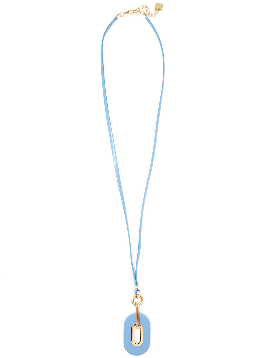 Make an Impression Faux Leather Pendant Necklace