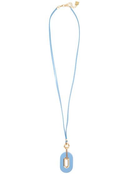 Make an Impression Faux Leather Pendant Necklace