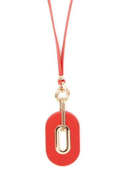 Make an Impression Faux Leather Pendant Necklace