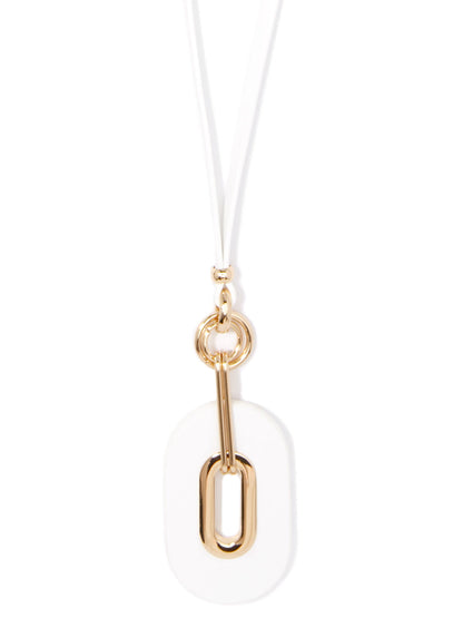 Make an Impression Faux Leather Pendant Necklace