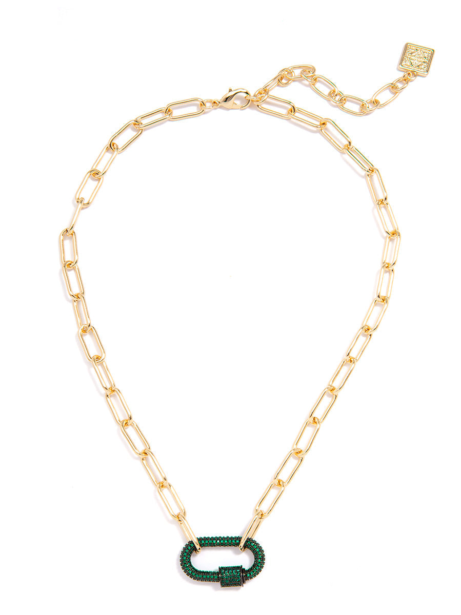 Pavv?Diamond Charm Necklace