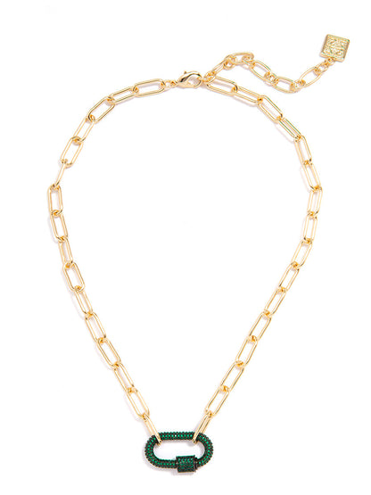 Pavv?Diamond Charm Necklace