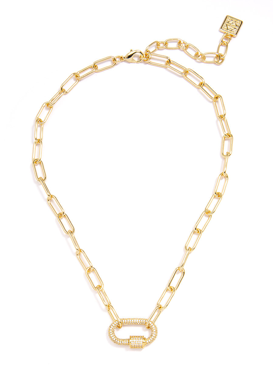 Pav?Diamond Charm Necklace