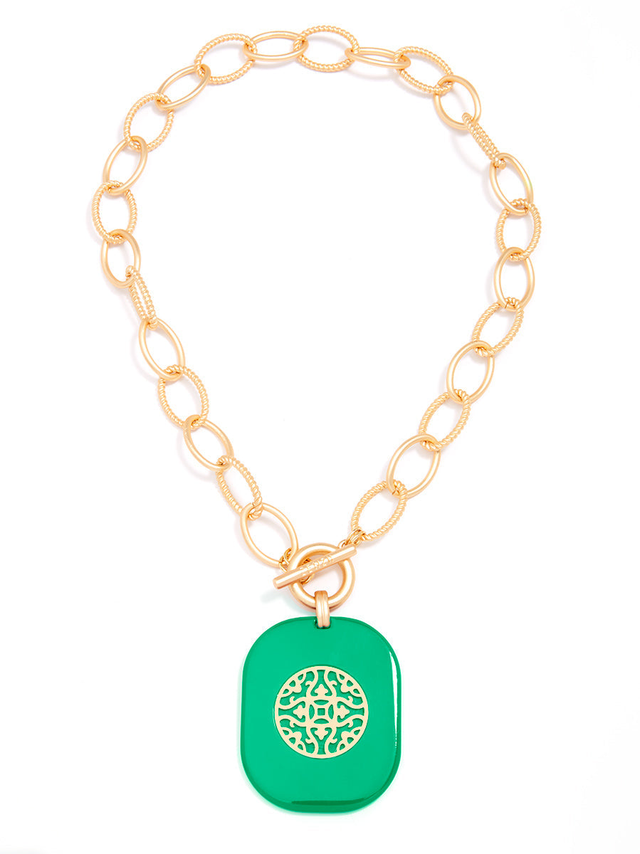 Heather Links Pendant Collar Necklace