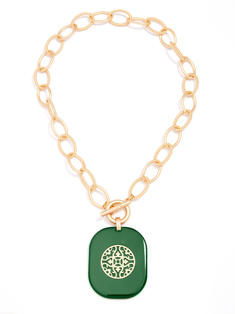 Heather Links Pendant Collar Necklace