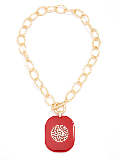 Heather Links Pendant Collar Necklace