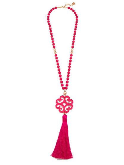 Jade Pendant Tassel Necklace