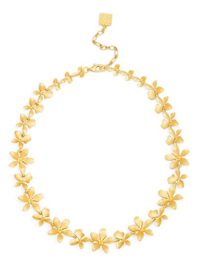 Marigold Matte Flower Collar Necklace